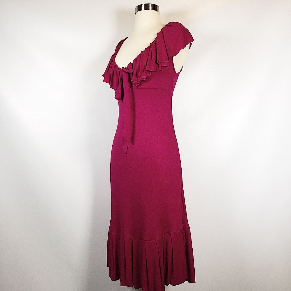 DVF | Baila Ruffle Fuschia Dress